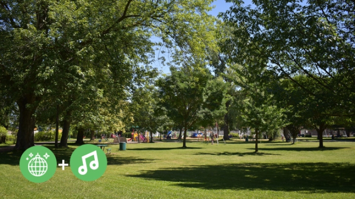 Piste de danse extérieure dans un parc